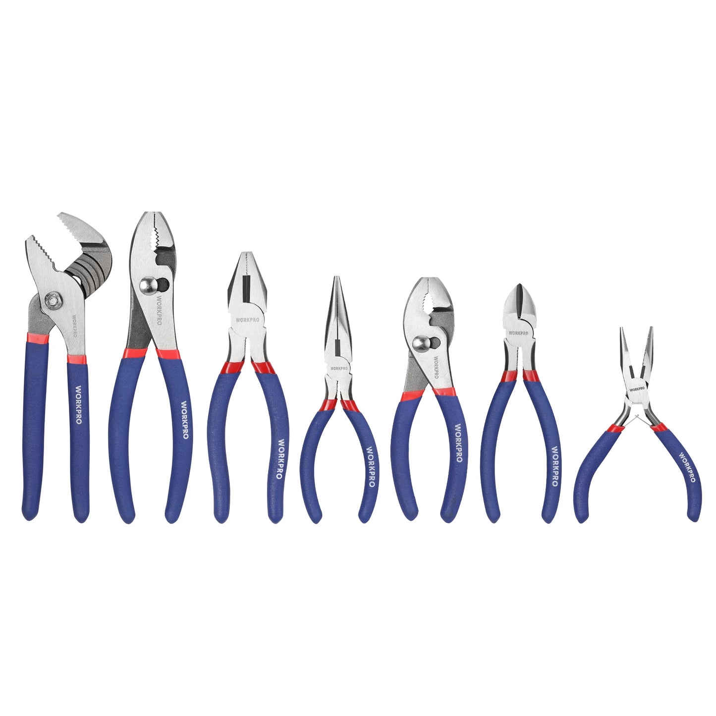 WORKPRO 7-Piece Pliers Set With Groove Joint And Diagonal Pliers
