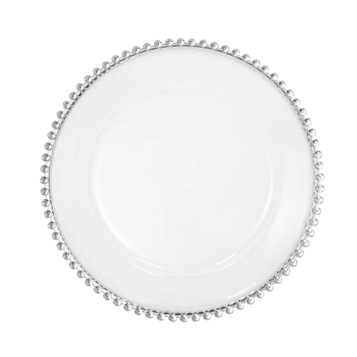 Beaded Round Charger Plates 25Pcs Metallic Finish