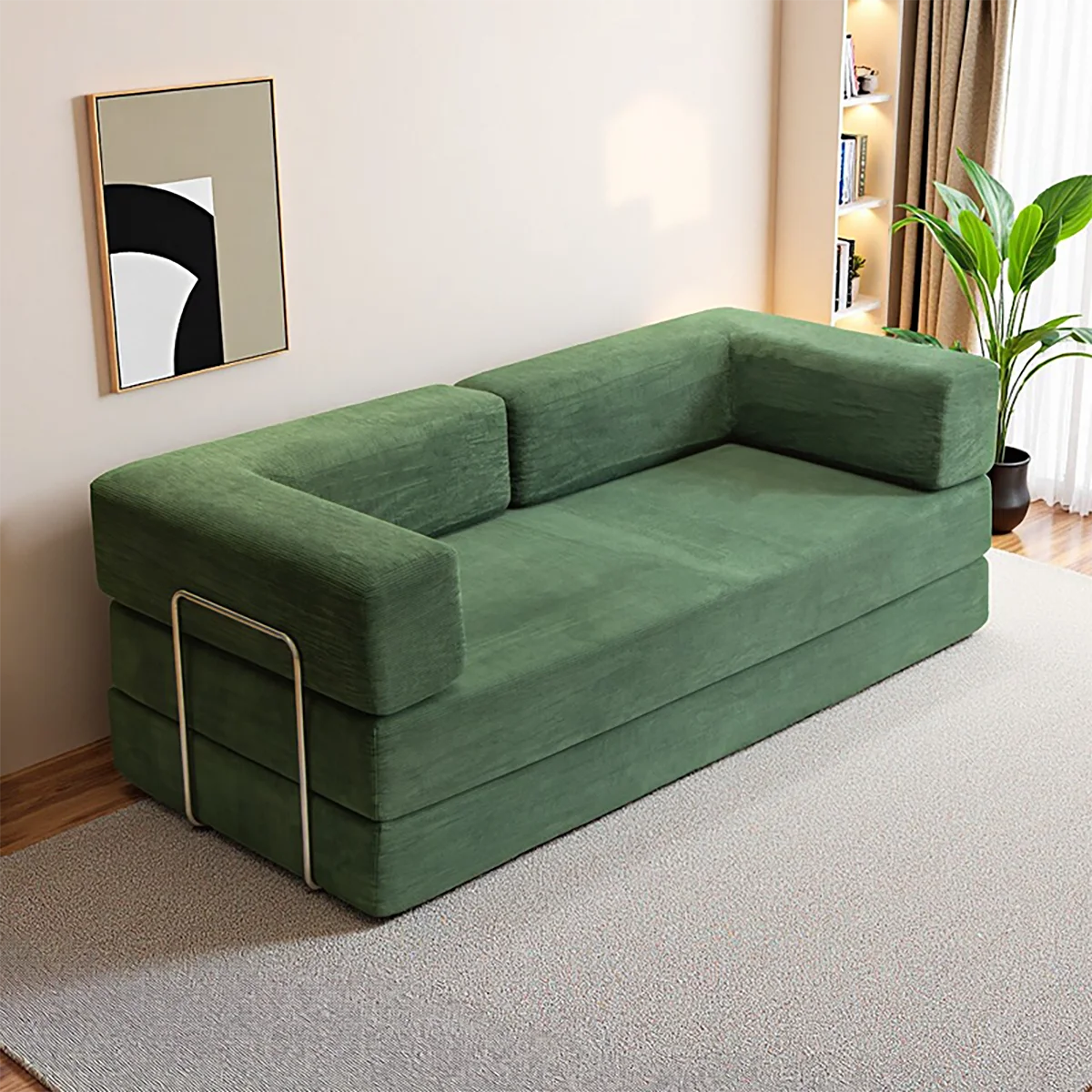 Foldable Sofa Bed With Removable Backrest Two-Seater Living Room