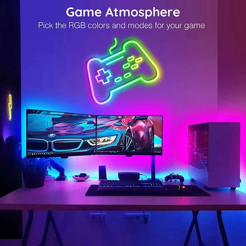 RGB Neon LED Rope Lights For Bedroom Flexible Changing LED Strip With Remote And App Control