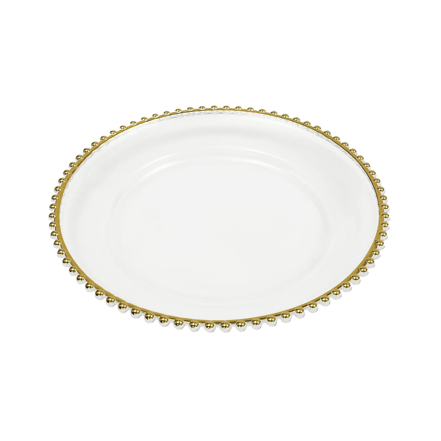 Beaded Round Charger Plates 25Pcs Metallic Finish