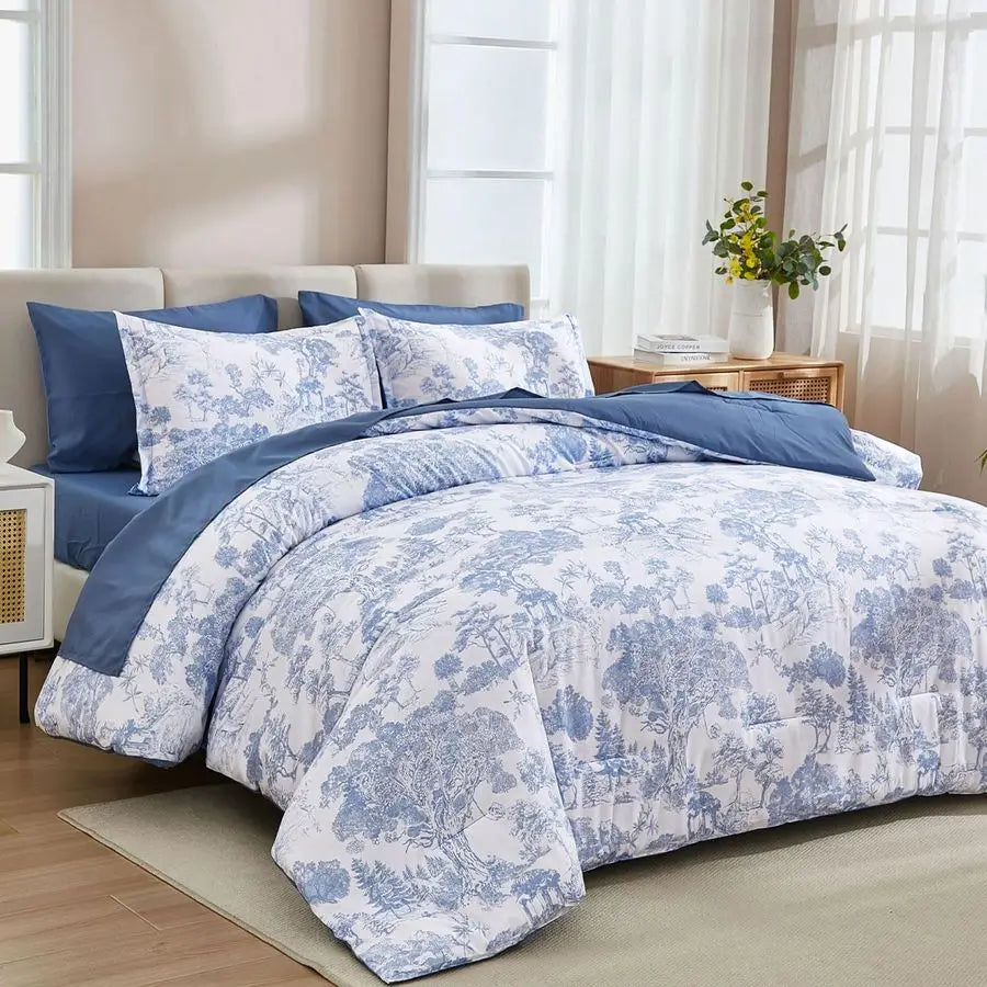 Botanical 7 Piece Bed In A Bag Comforter Set Microfiber
