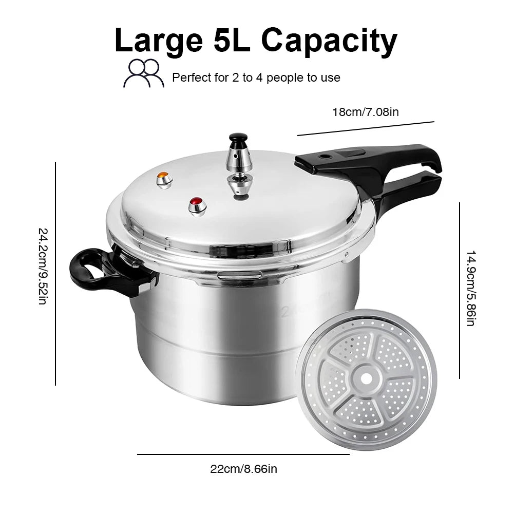 Stainless Steel Pressure Cooker With Steaming Plate For Stovetops