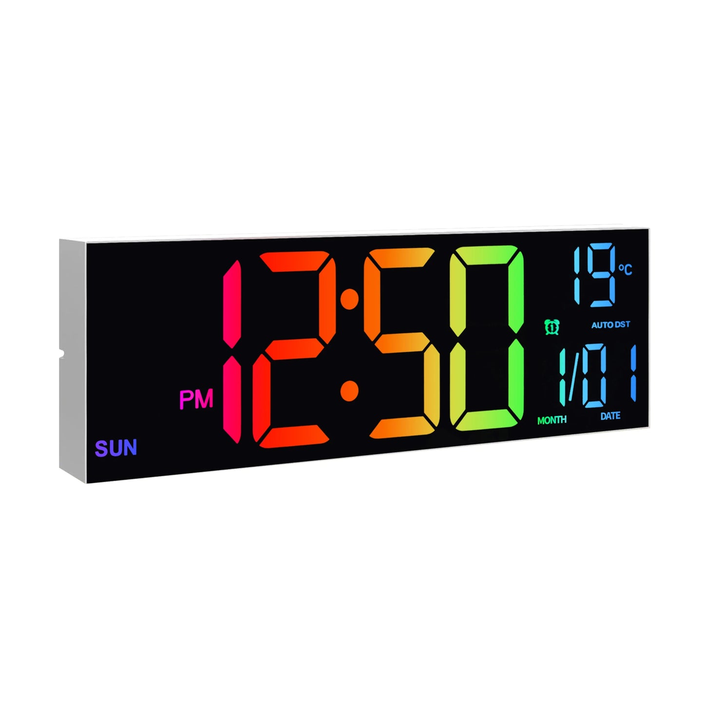Digital Wall Clock With UltraBrightLEDDisplay Remote Temperature Sensor Monitoring