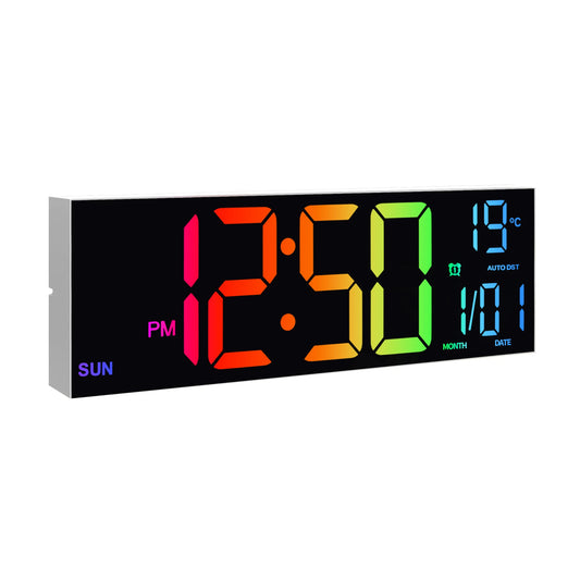 Digital Wall Clock With UltraBrightLEDDisplay Remote Temperature Sensor Monitoring