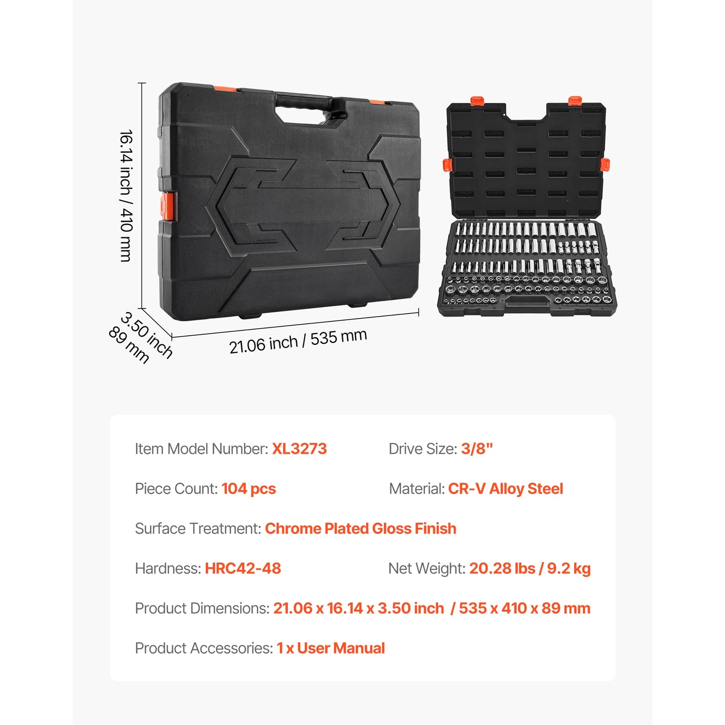 SucceBuy 86-Piece Socket Set With Ratchet Wrench