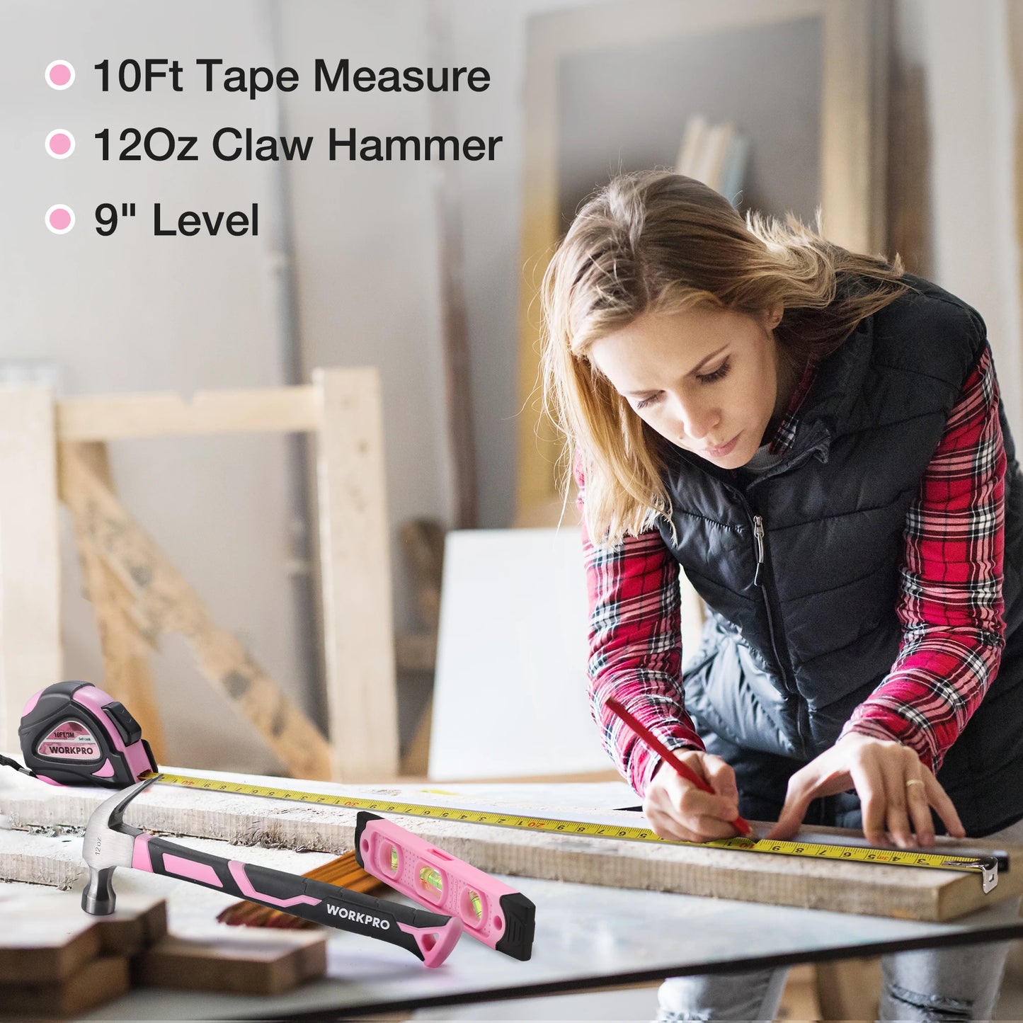 WORKPRO 236 Piece Tool Kit With Carrying Pouch For DIY Home Maintenance And Repairs