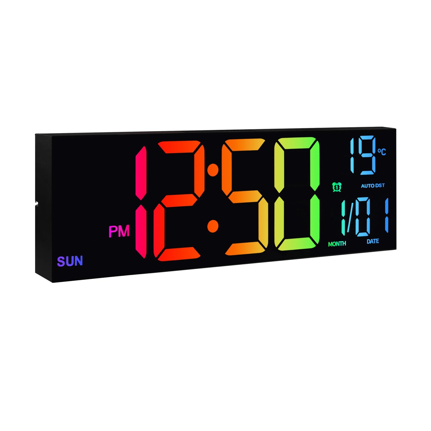 Digital Wall Clock With UltraBrightLEDDisplay Remote Temperature Sensor Monitoring