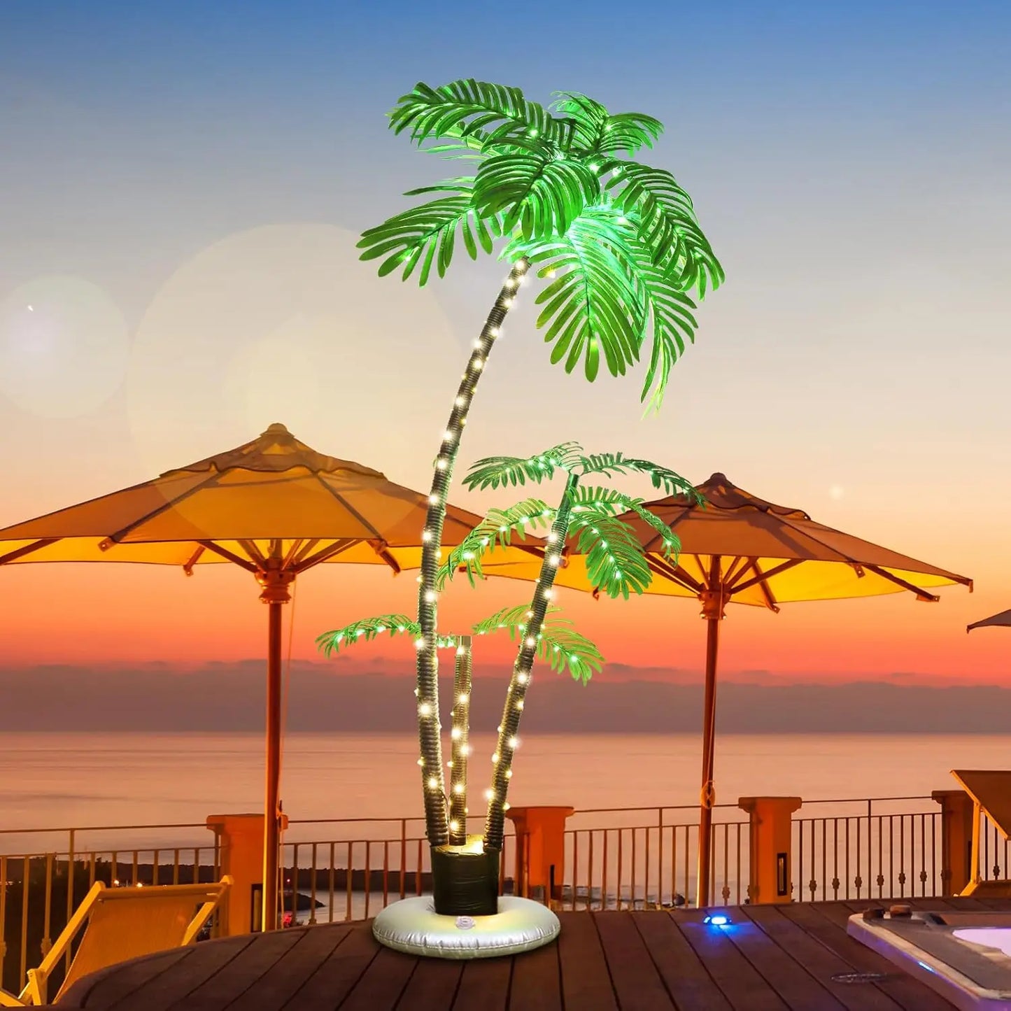 XMSJ Lighted Palm Tree LED Outdoor Decor For Patio Garden