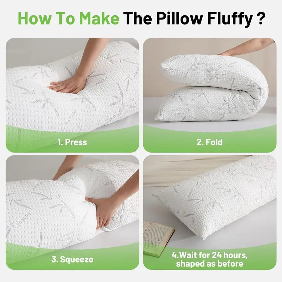 Memory Foam Body Pillow With Removable Pillowcase