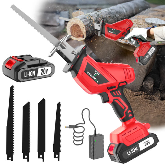 TEGATOK Cordless Reciprocating Saw with 20V Battery for DIY