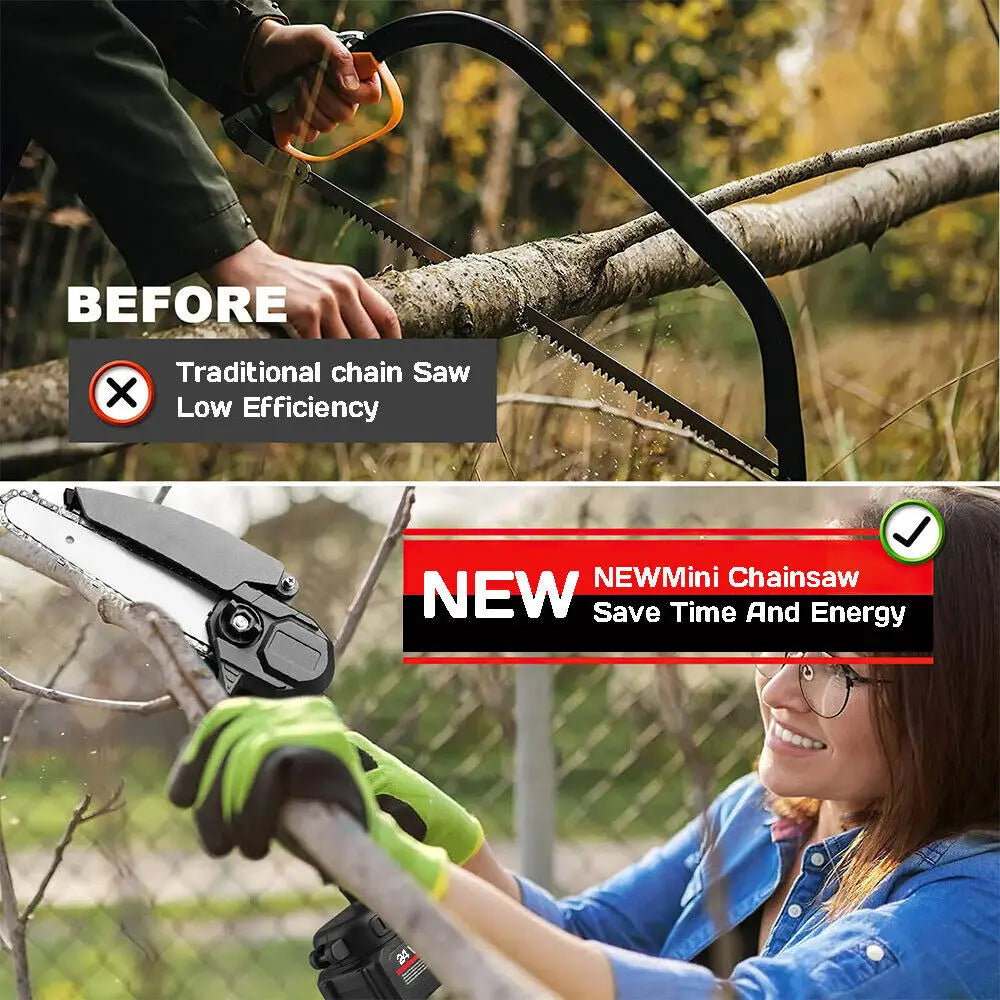 Mini Electric Chainsaw Cordless Portable Handheld Tool