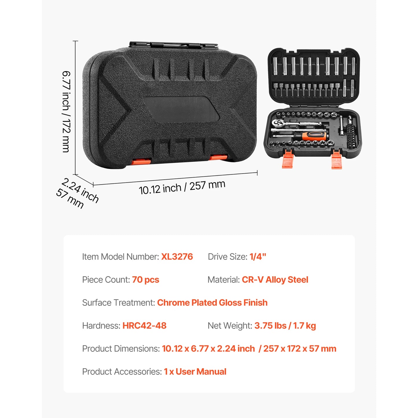 SucceBuy 86-Piece Socket Set With Ratchet Wrench