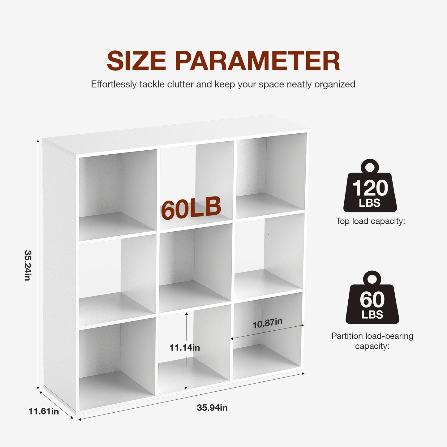 JHK Wooden Cube Storage Organizer Bookcase For Living Room