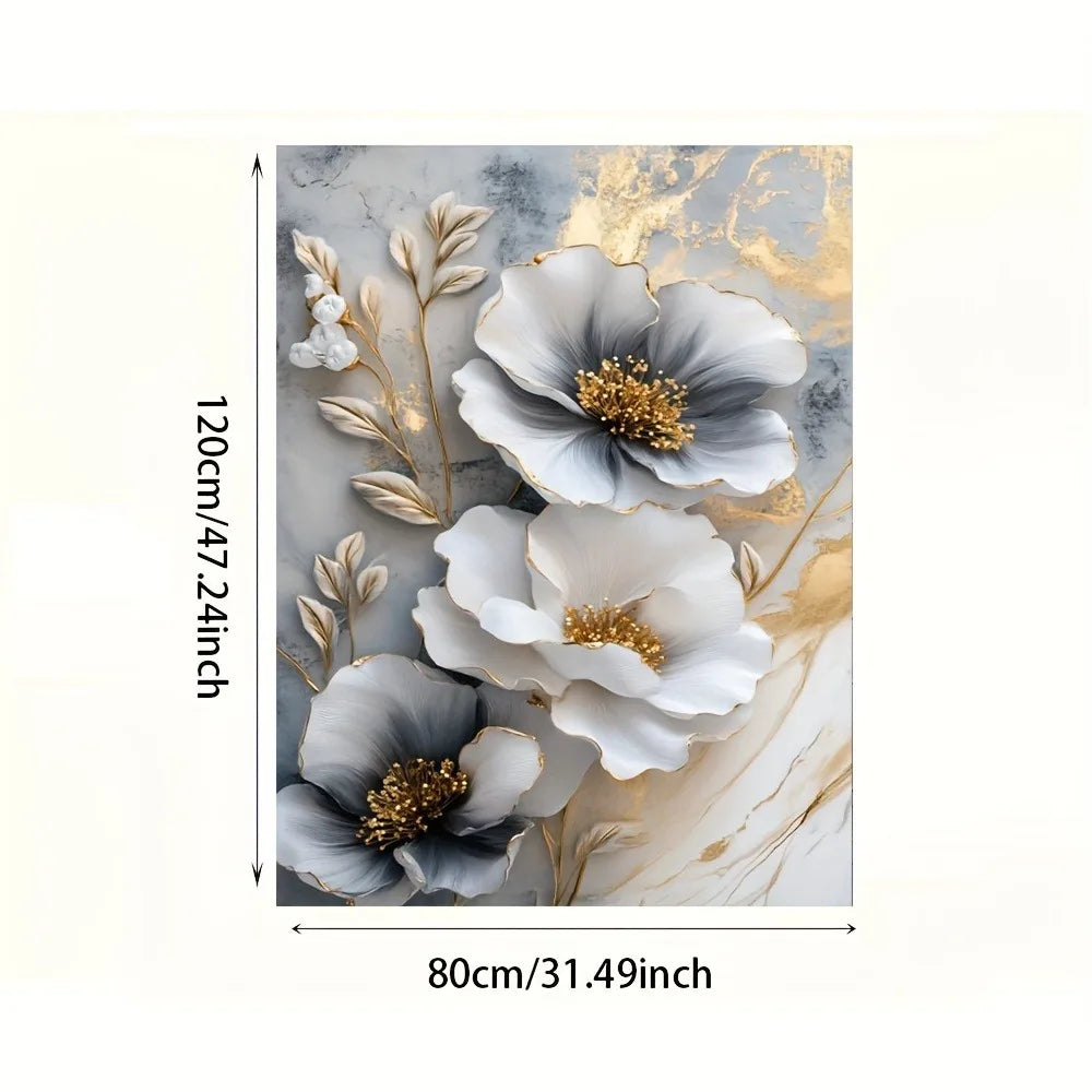 Premium Luxurious Botanical Canvas Mural Framed 3D Painting LivingRoom AmbienceStudio