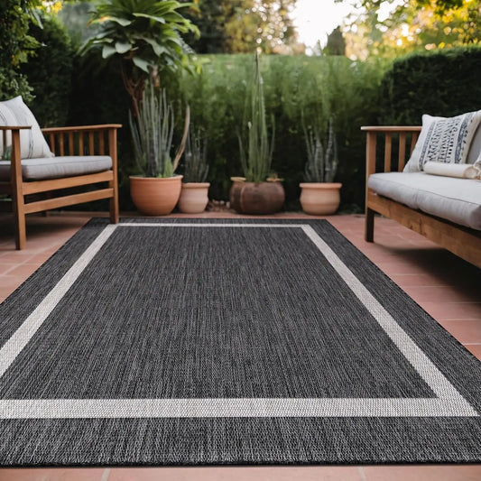 Outdoor Washable Rug, Waterproof Non-Shedding Area Carpet For Patio And Indoor Use