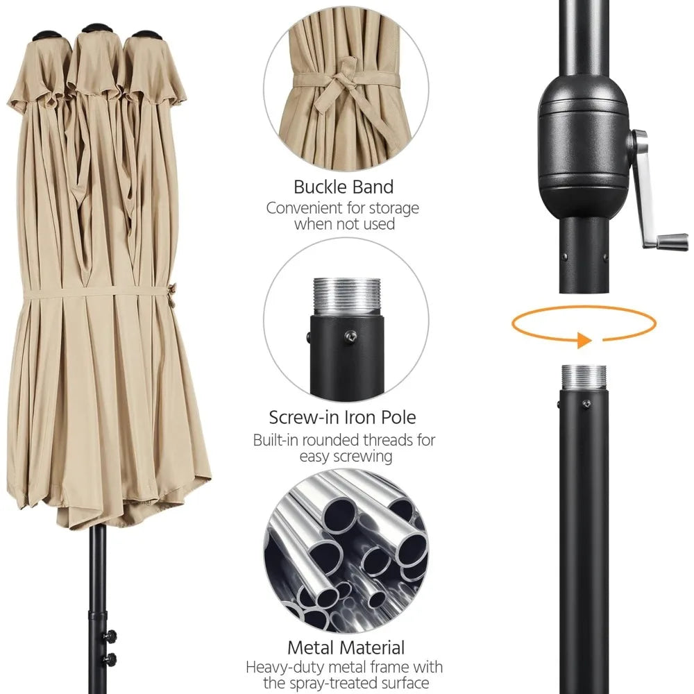 Patio Umbrella With Base Included UV Resistant Sun Shelter