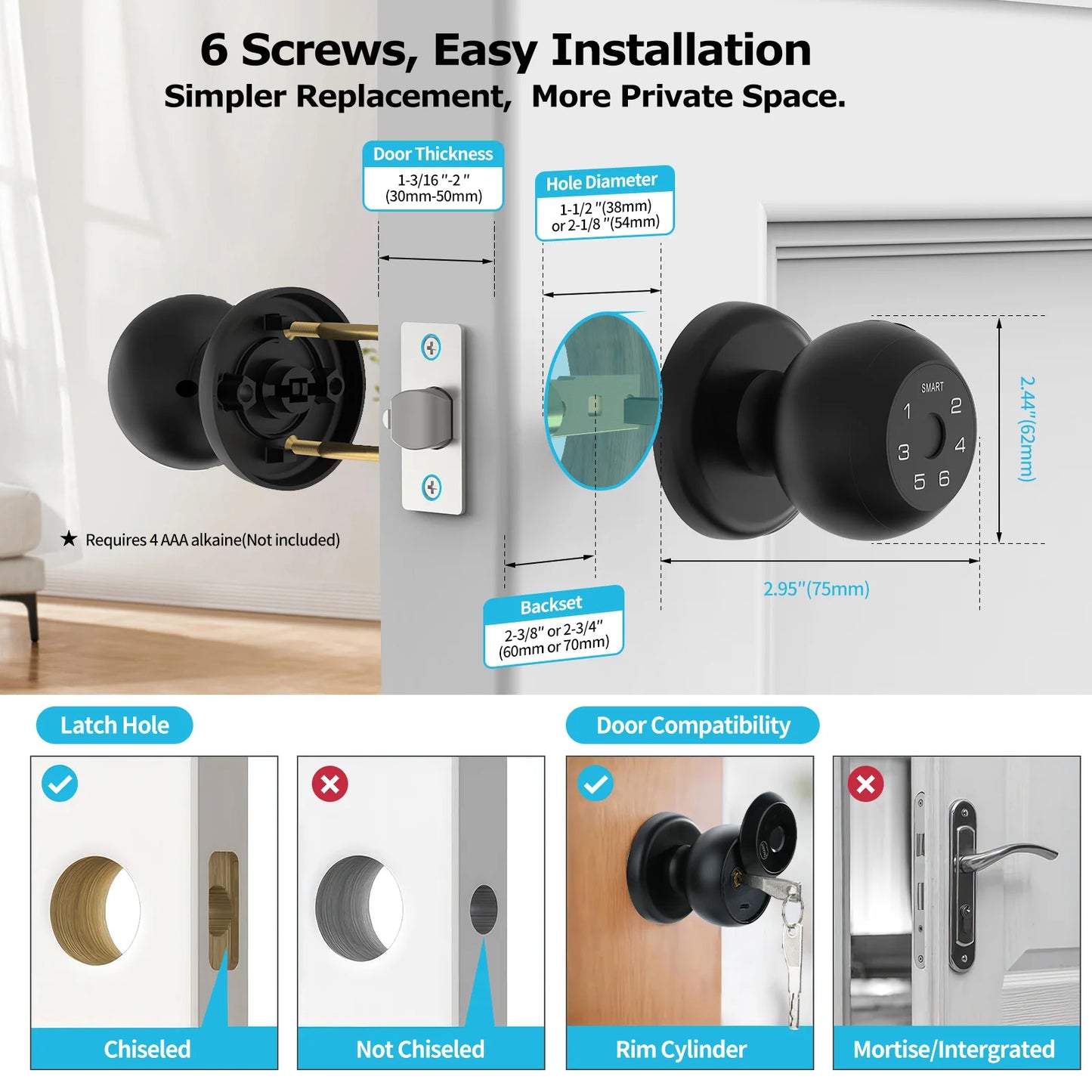 Viladepot Biometric Bluetooth Smart Lock With Fingerprint And Passcode