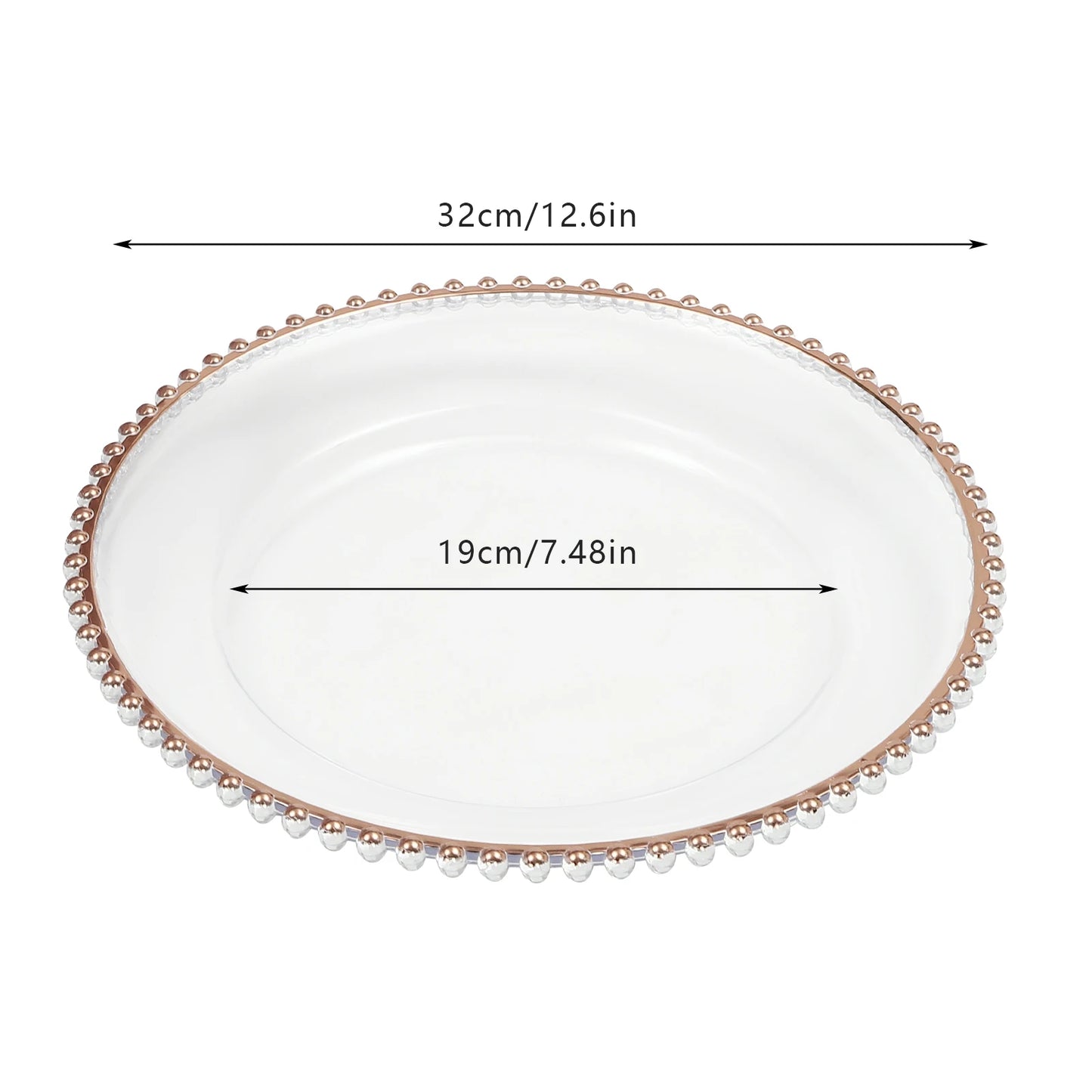 Beaded Round Charger Plates 25Pcs Metallic Finish
