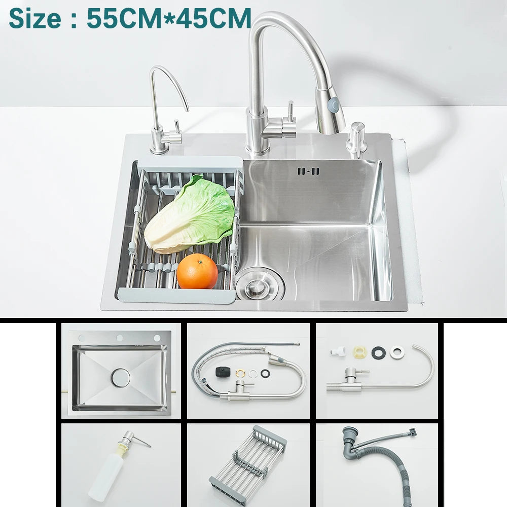 Stainless Steel Undermount Single Bowl Kitchen Sink With Digital Display