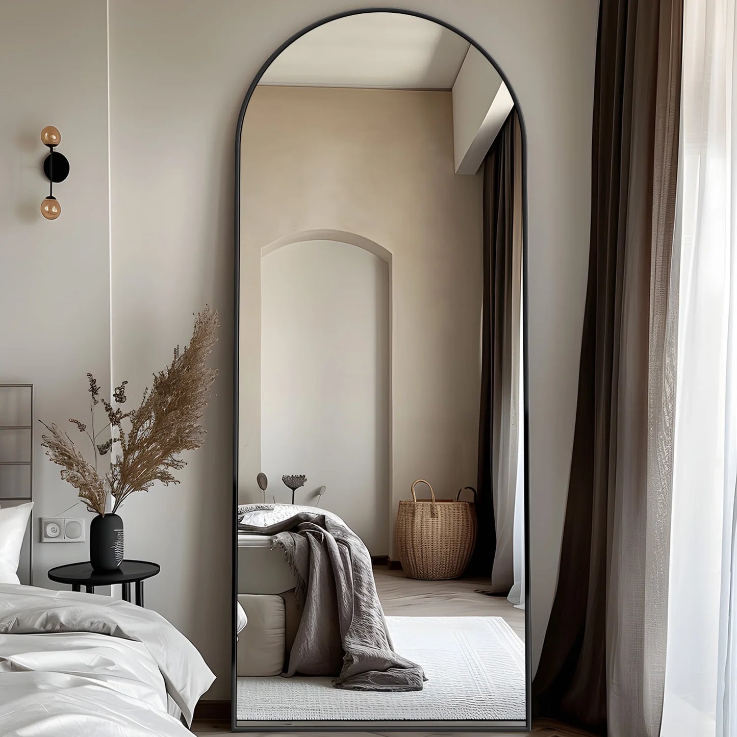 Antok Rectangular Floor Mirror With Stand For Bedroom And Living Room Cloakroom Decor