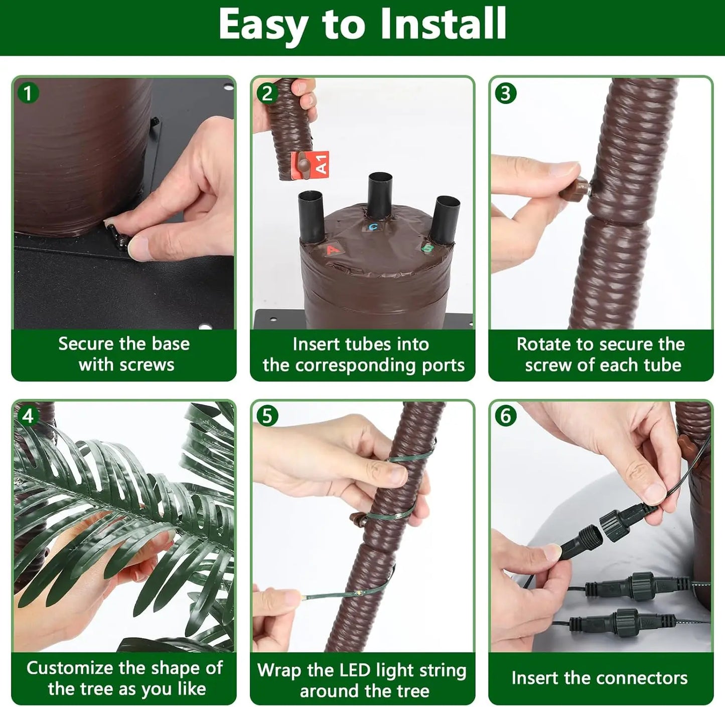 XMSJ Lighted Palm Tree LED Outdoor Decor For Patio Garden