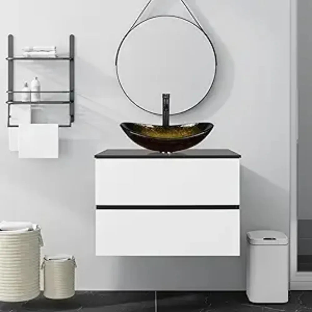Wall Mounted Bathroom Vanity Cabinet With Two Drawers