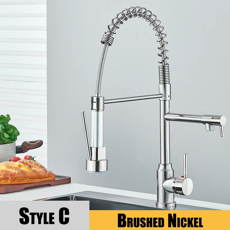 Wanmivezlo Kitchen Sink Faucet Pull-Down 2-Mode Hot Cold Deck-Mounted