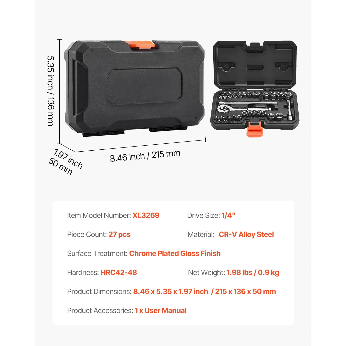 SucceBuy 86-Piece Socket Set With Ratchet Wrench