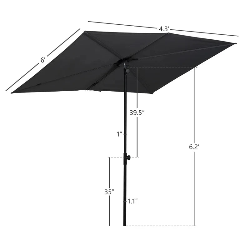 Grand Patio Jena Balcony Umbrella Rectangular Outdoor Shade