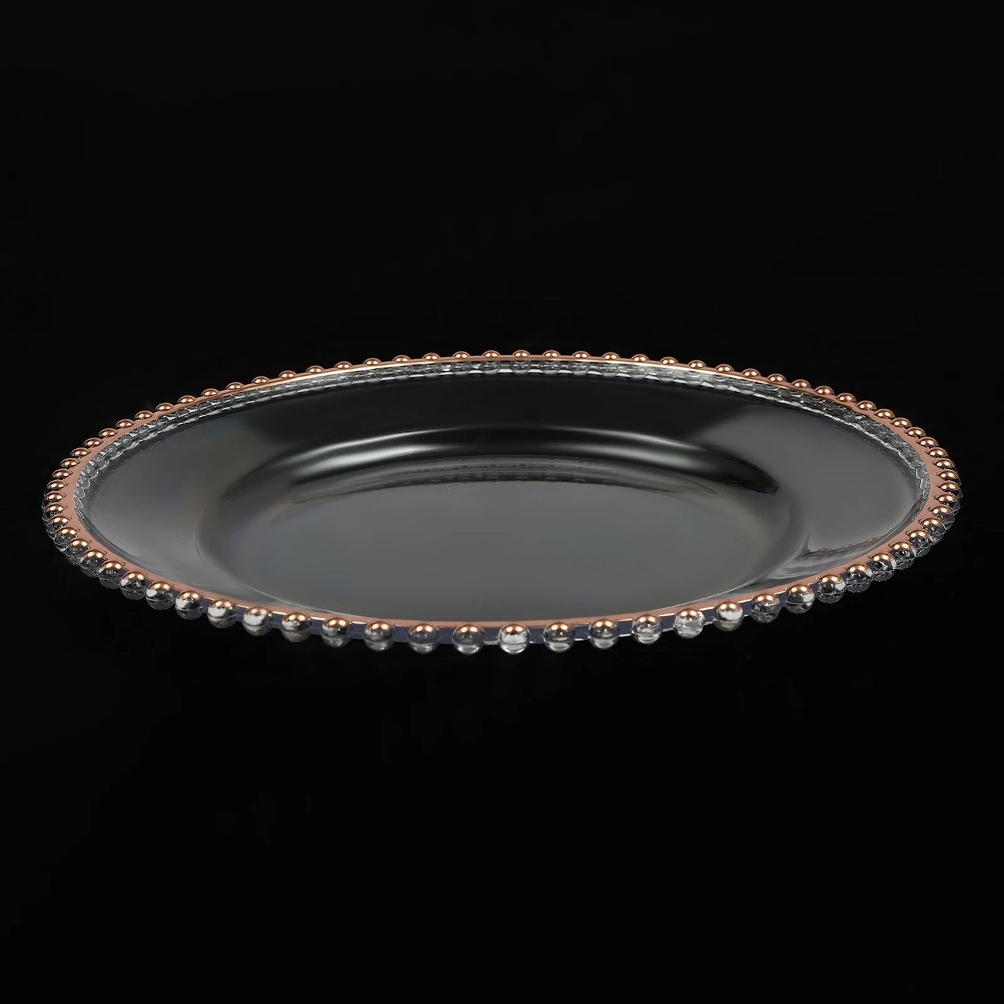 Beaded Round Charger Plates 25Pcs Metallic Finish