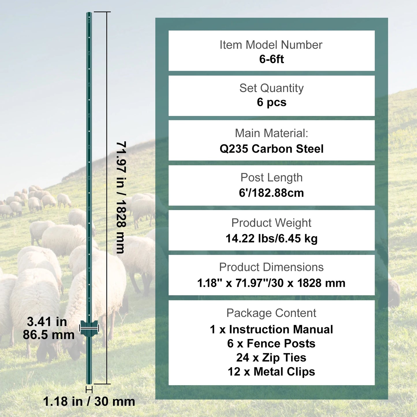 SucceBuy Heavy Duty T-Post Fence Post Steel Stakes
