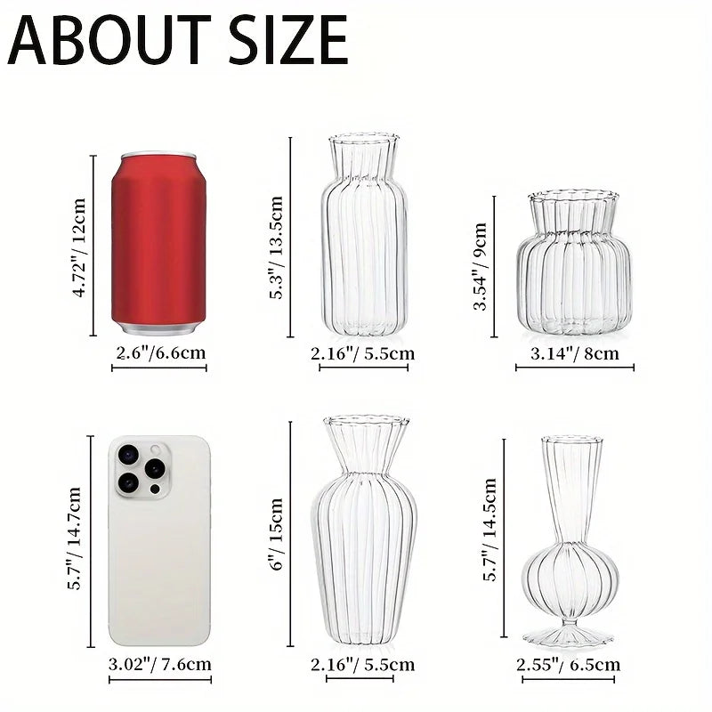 Modern Clear Glass Vase Set Mini Centerpieces for Wedding Decor