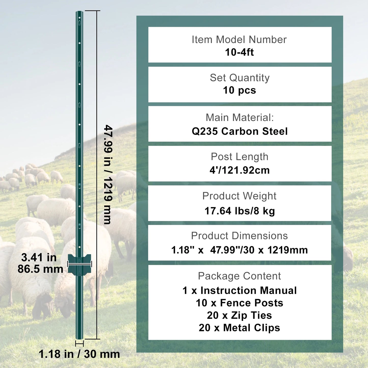 SucceBuy Heavy Duty T-Post Fence Post Steel Stakes