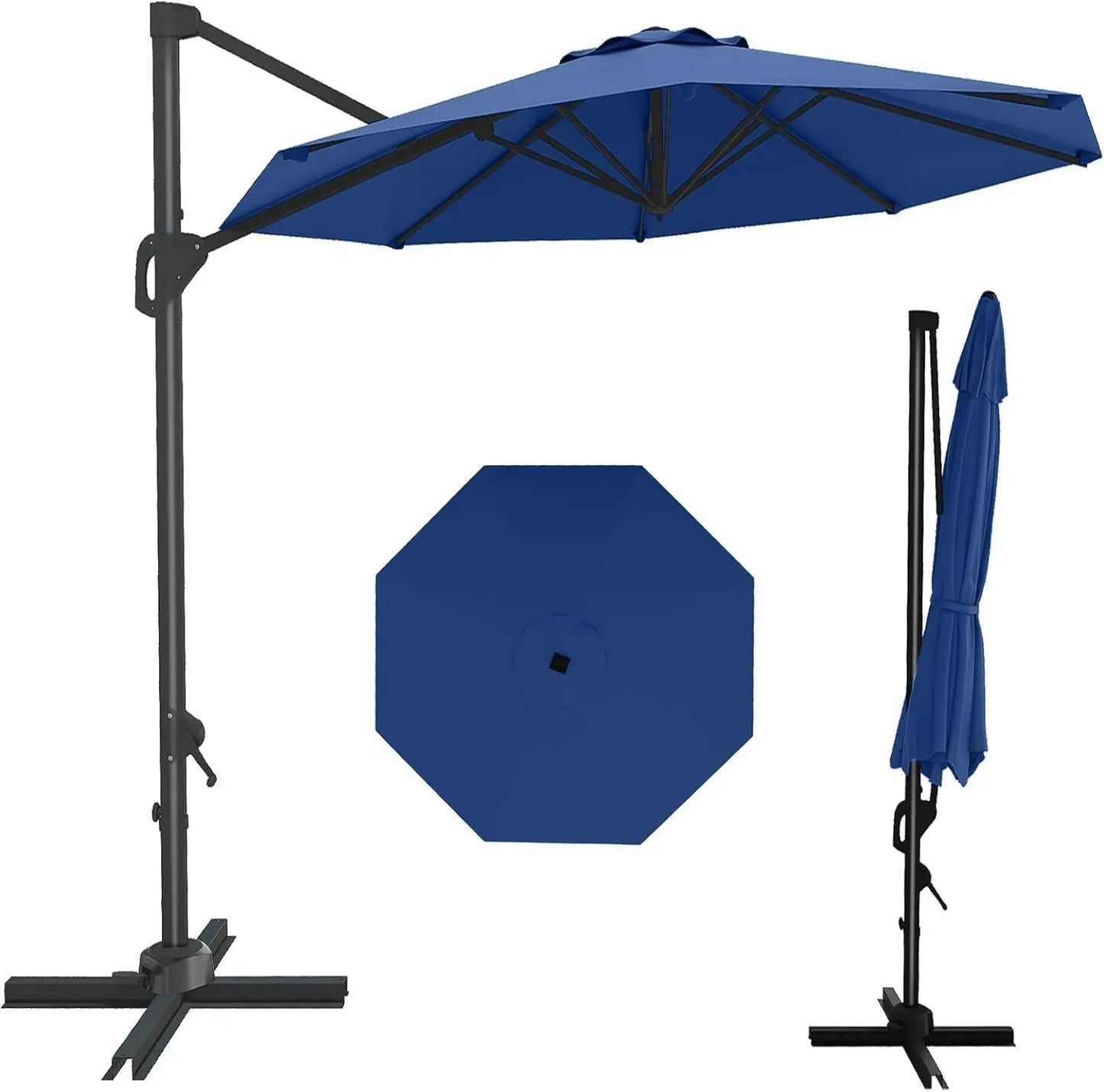 HiMISS 360 Degree Rotation Patio Cantilever Umbrella With Aluminum Frame