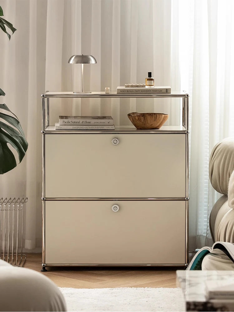 Bigcityfur TV Stand And Metal Corner Storage Cabinet