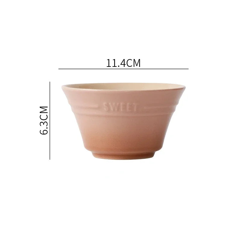 Porcelain Rainbow Ceramic Bowl For Ramen Noodles Serving