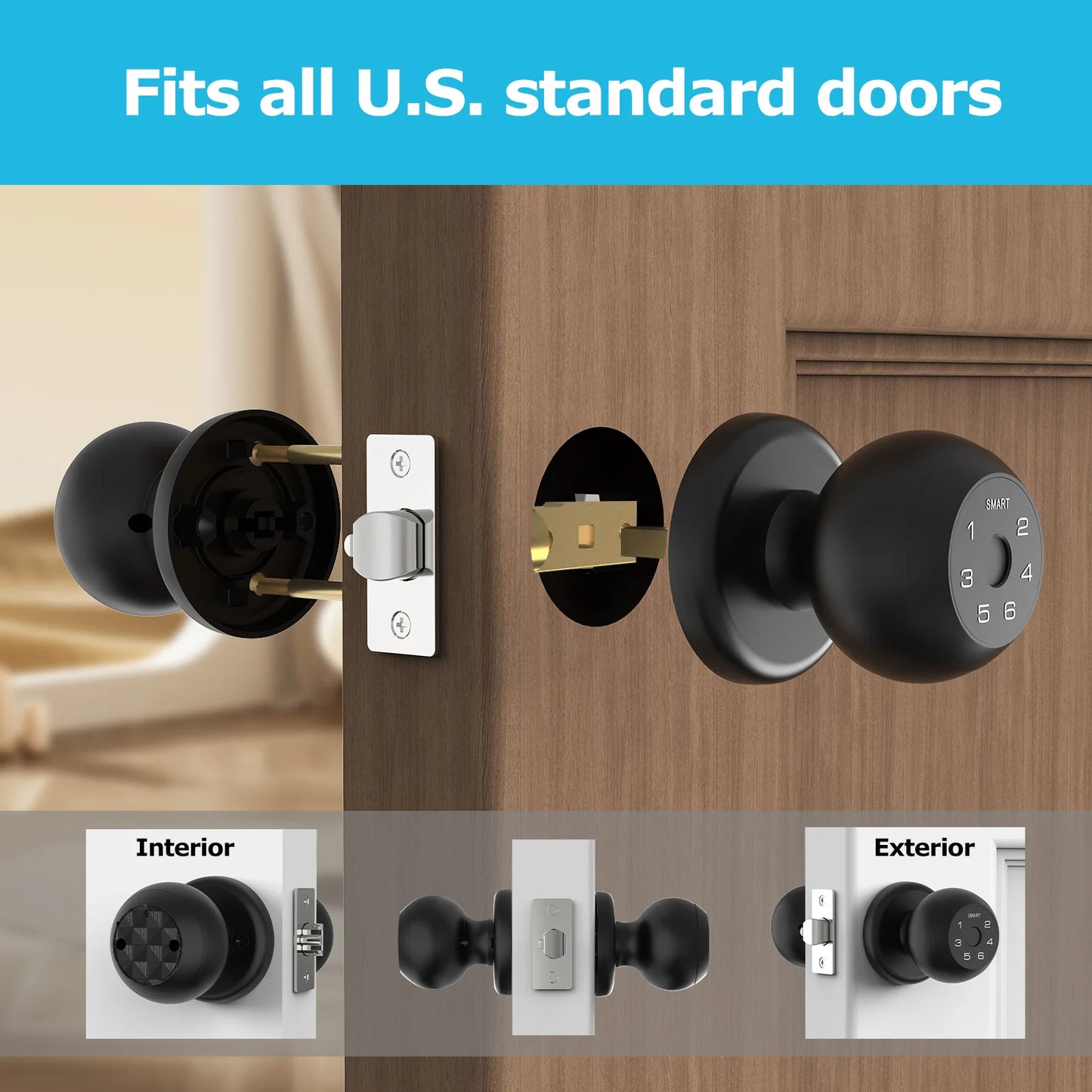 Viladepot Biometric Bluetooth Smart Lock With Fingerprint And Passcode