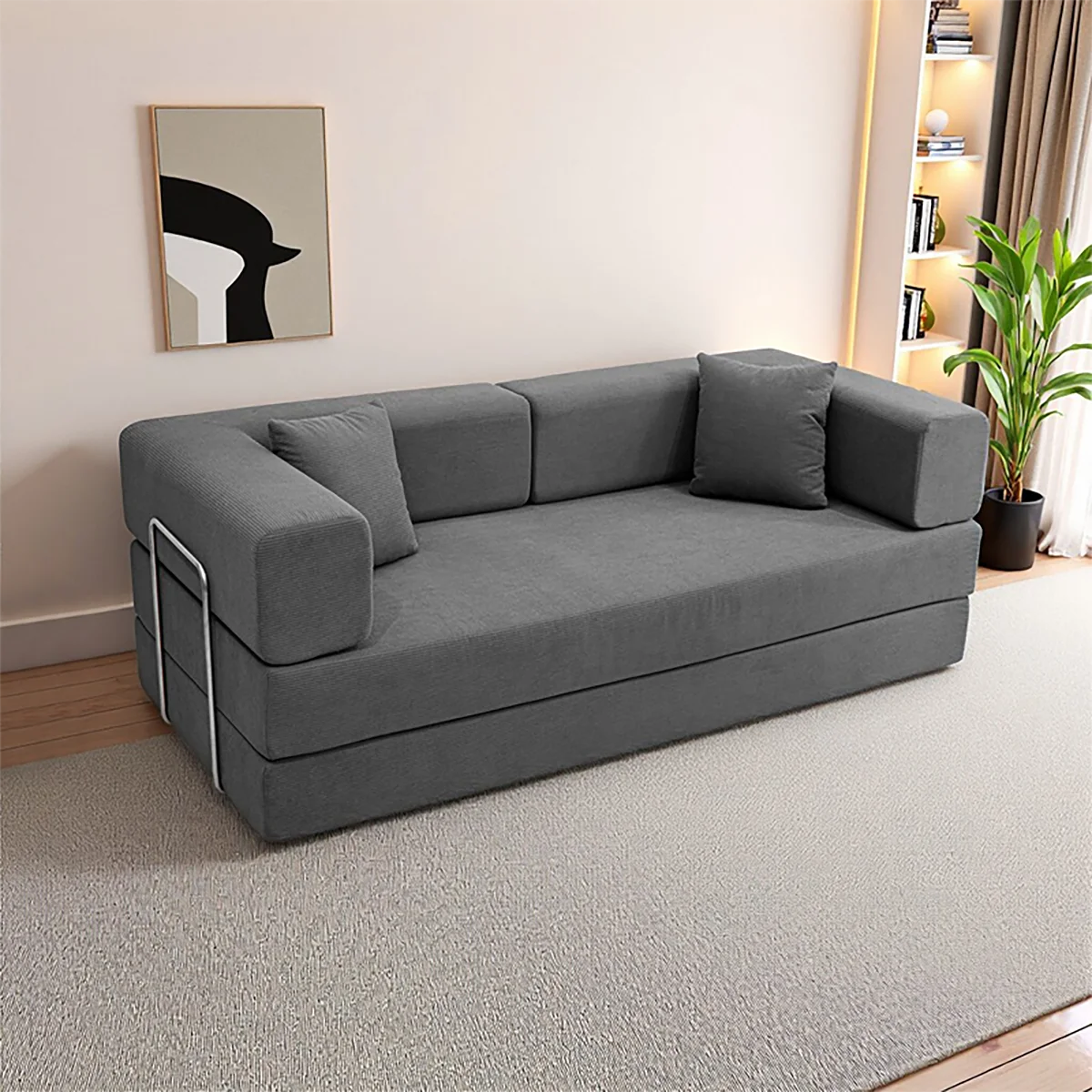 Foldable Sofa Bed With Removable Backrest Two-Seater Living Room