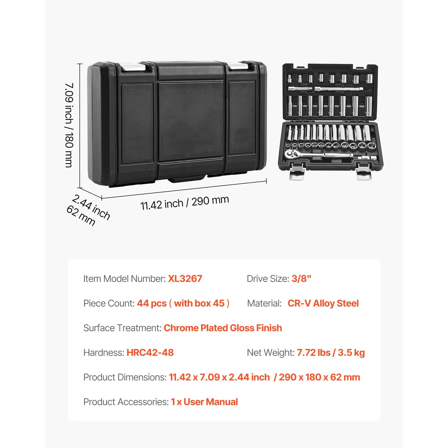 SucceBuy 86-Piece Socket Set With Ratchet Wrench