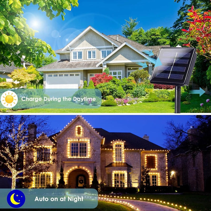 Minetom Outdoor Solar String Lights, 300LED, 8 Modes