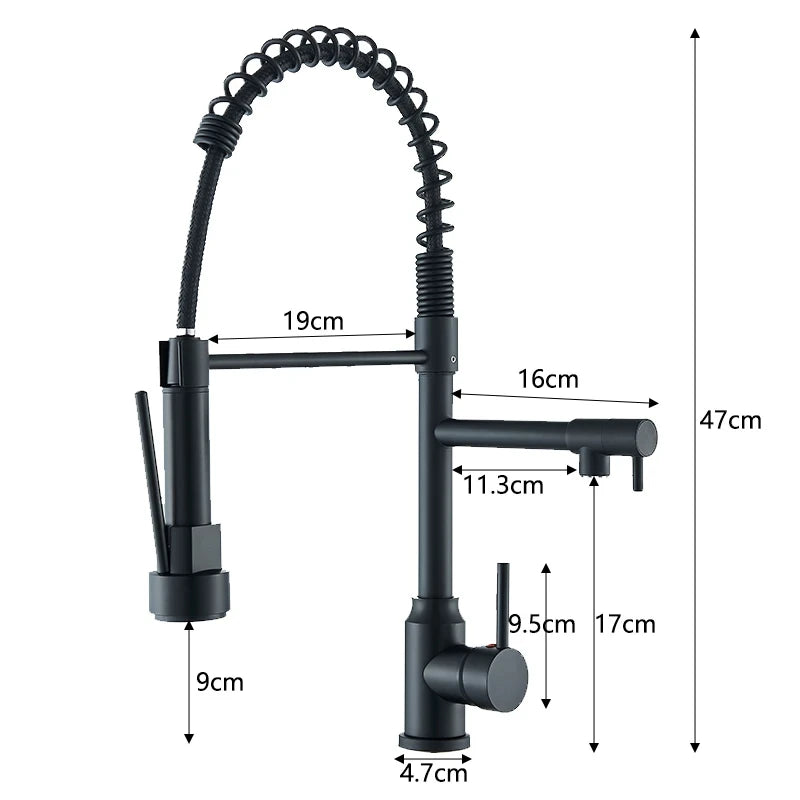 Wanmivezlo Kitchen Sink Faucet Pull-Down 2-Mode Hot Cold Deck-Mounted