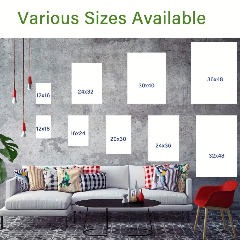 Feng Shui Seven Horse Canvas Wall Art With Pine Frame