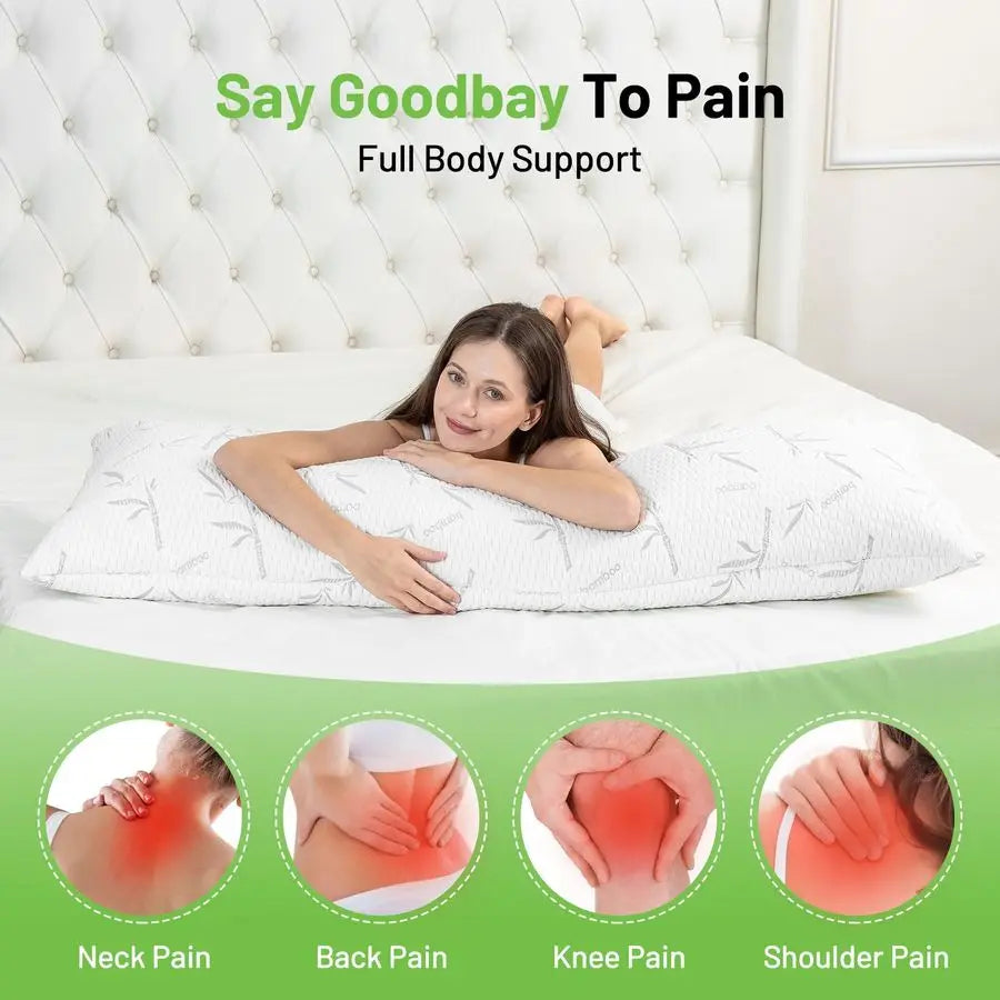 Memory Foam Body Pillow With Removable Pillowcase