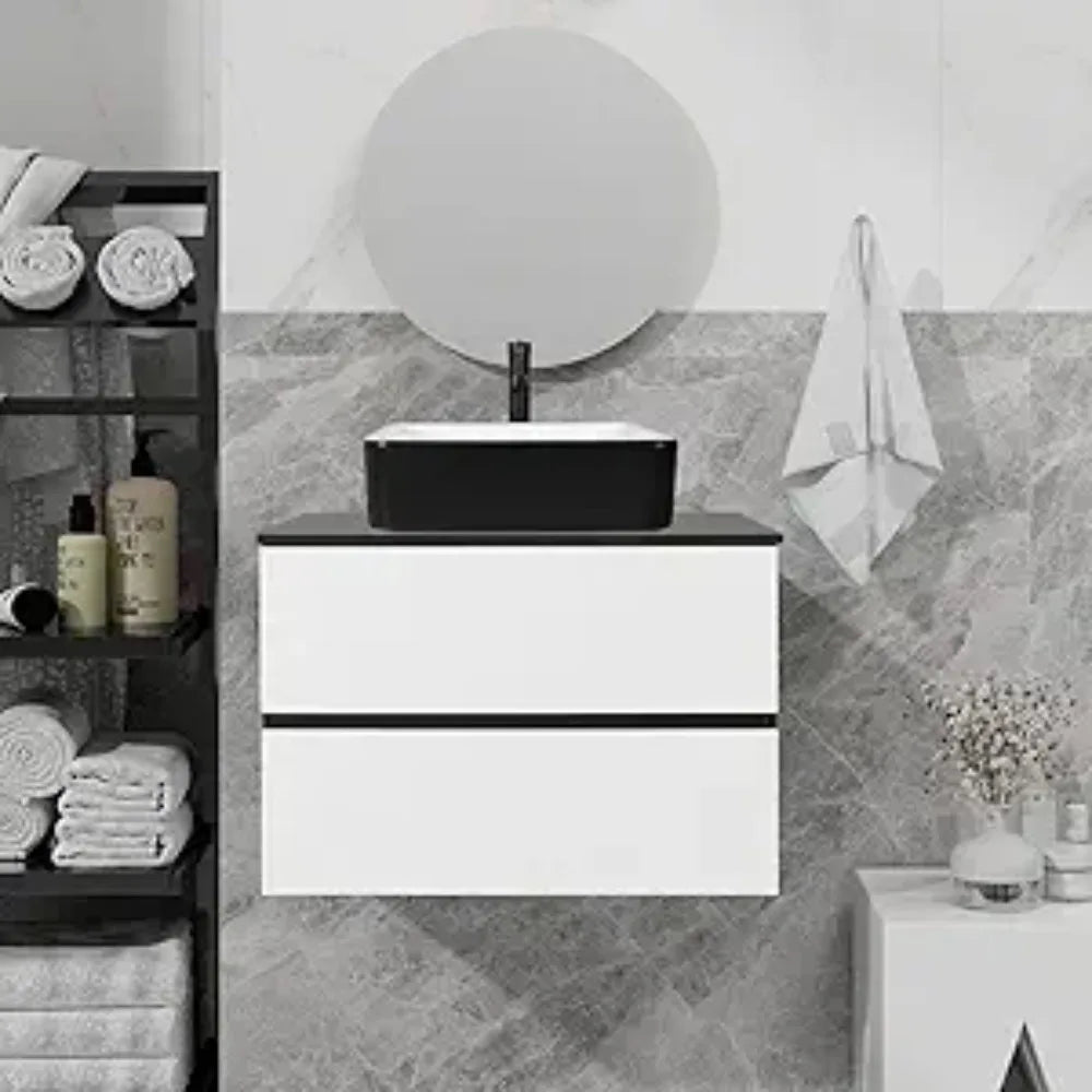 Wall Mounted Bathroom Vanity Cabinet With Two Drawers