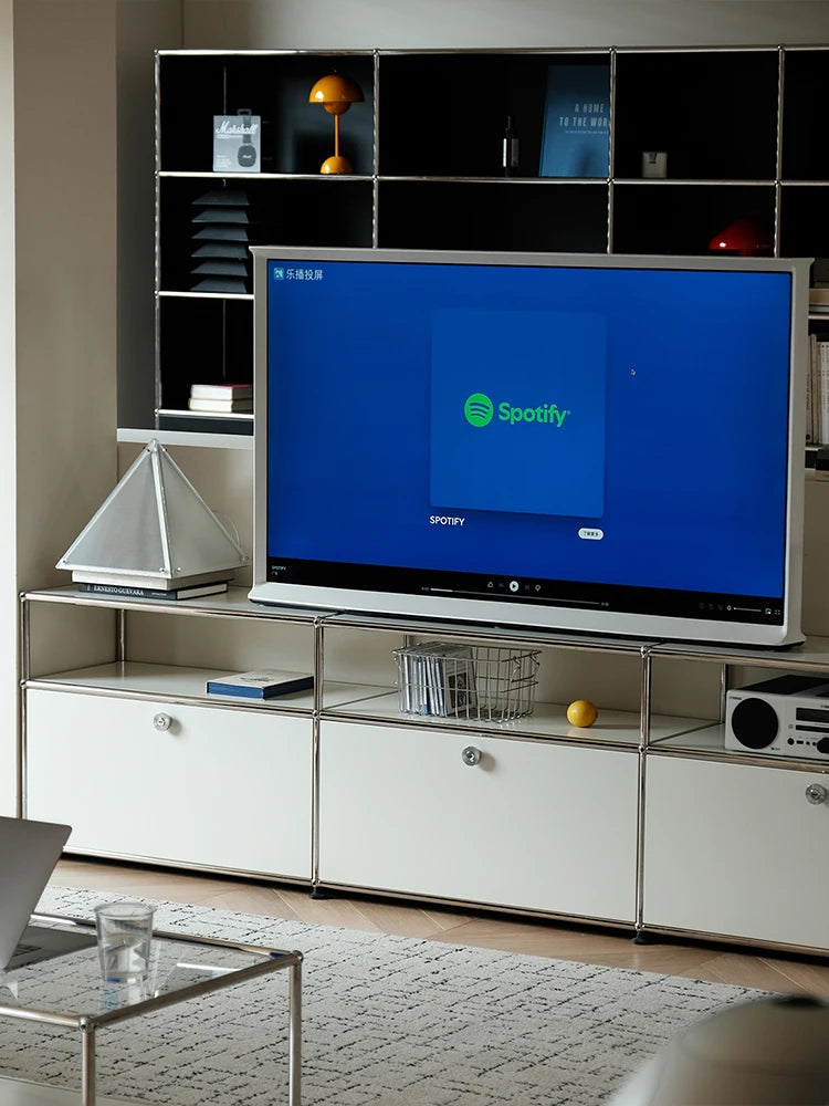 Bigcityfur TV Stand And Metal Corner Storage Cabinet