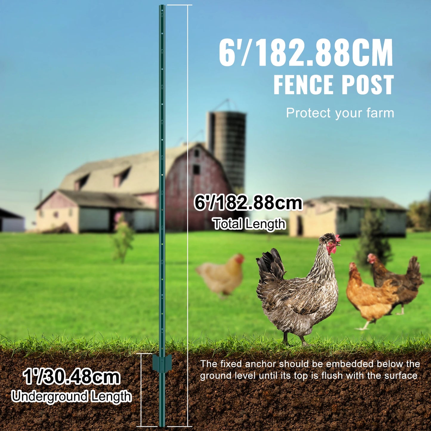 SucceBuy Heavy Duty T-Post Fence Post Steel Stakes
