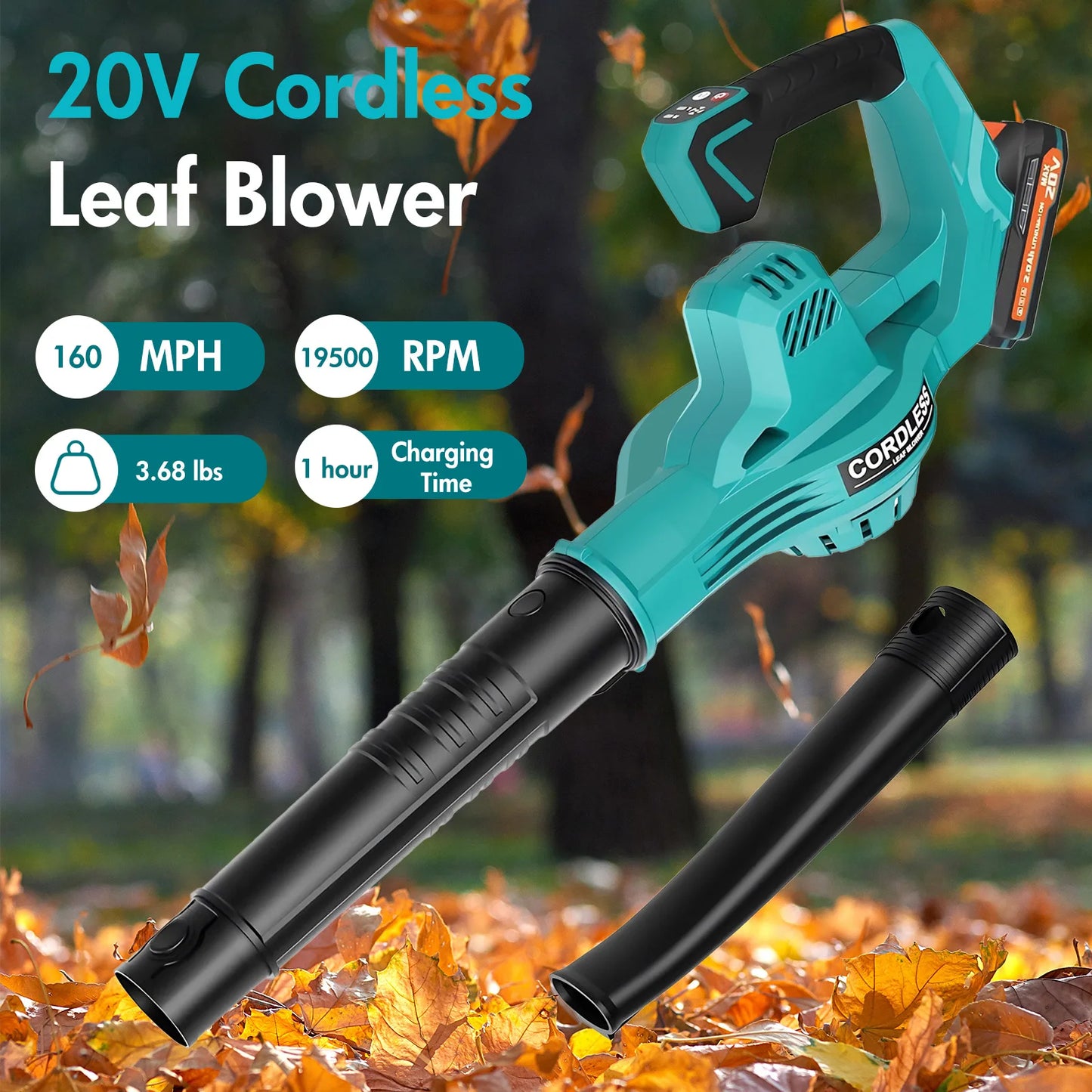 Cordless Leaf Blower 160MPH Lightweight Handheld