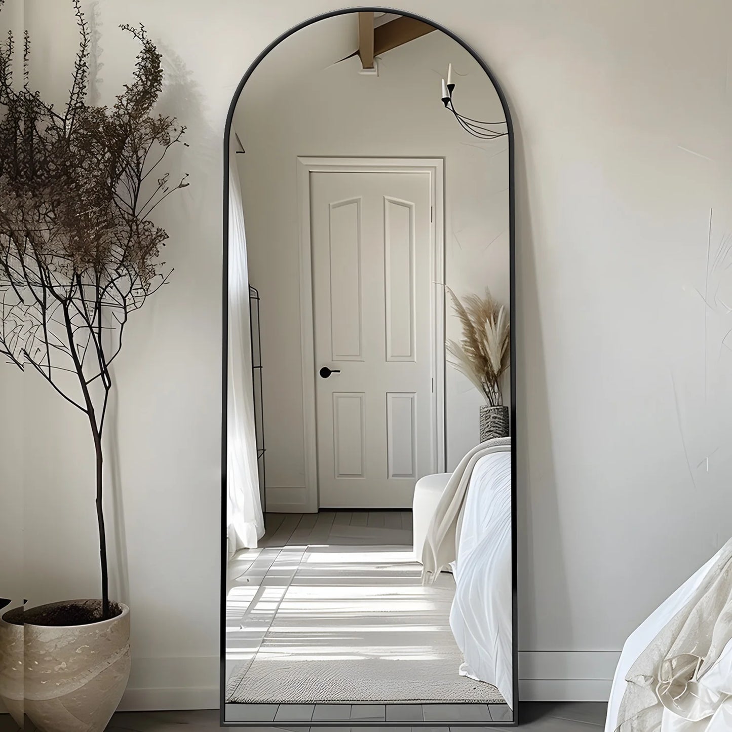 Antok Rectangular Floor Mirror With Stand For Bedroom And Living Room Cloakroom Decor