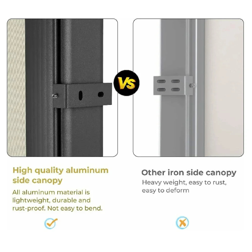 NONECN Retractable Side Awning Outdoor Patio Privacy Screen Weatherproofing Solution